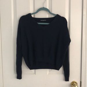 Navy Blue Cropped Sweater